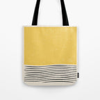 Yellow Sunset Mid Century Modern Minimalist Rothko Inspired Color Field With Lines Geometric Style Tote Bag Gallery Image 1