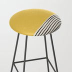 Yellow Sunset Mid Century Modern Minimalist Rothko Inspired Color Field With Lines Geometric Style Stool Gallery Image 2