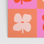 Retro Tropical Checkered Floral Pattern Poster Gallery Image 3