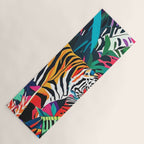 The Tigress, Fearless Wild Animal Tropical Jungle, Multicolor Cat Confidence Peaceful Calm Bohemian Eclectic Yoga Mat Gallery Image 1