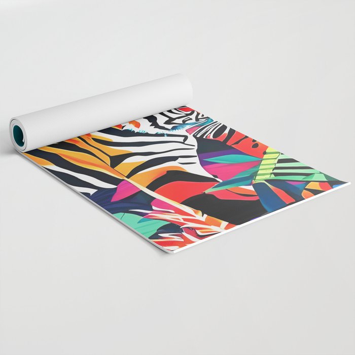 The Tigress, Fearless Wild Animal Tropical Jungle, Multicolor Cat Confidence Peaceful Calm Bohemian Eclectic Yoga Mat Gallery Image 2