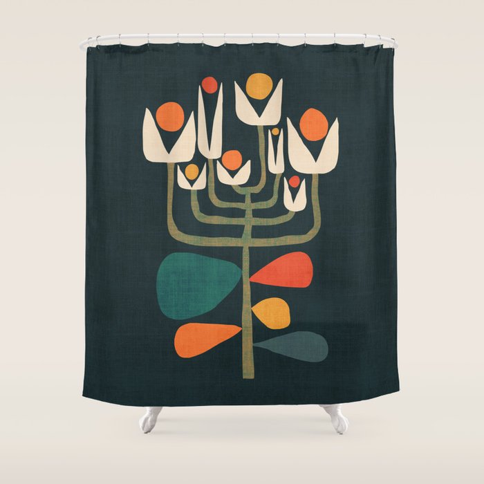 Retro botany Shower Curtain Gallery Image 1