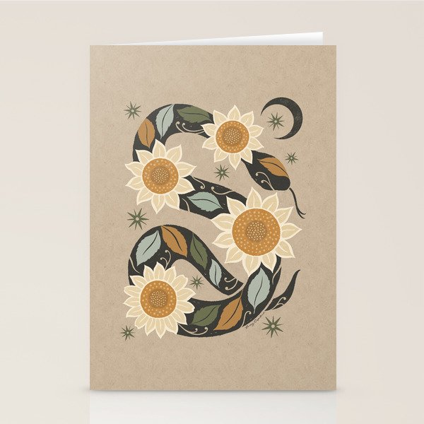 Snake and Sunflowers - Harvest Colors Stationery Card Gallery Image 2