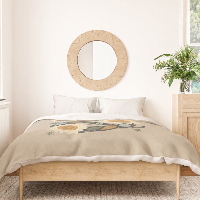 Snake and Sunflowers - Harvest Colors Duvet Cover Gallery Image 3