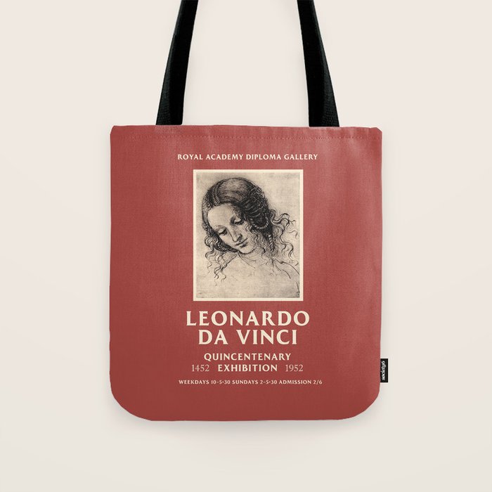 Leonardo Da Vinci Exhibition Poster, 1952 Tote Bag Gallery Image 1
