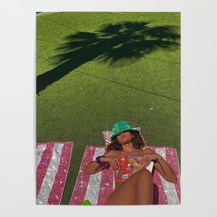 TOTAL RELAX | collage | girl | sun | summer | sunlight | sunshine | collage | glitter | green | hat  Poster Gallery Image 4