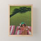 TOTAL RELAX | collage | girl | sun | summer | sunlight | sunshine | collage | glitter | green | hat  Mini Art Print Gallery Image 1