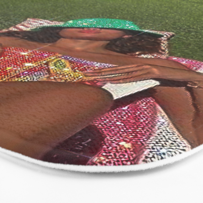 TOTAL RELAX | collage | girl | sun | summer | sunlight | sunshine | collage | glitter | green | hat  Bath Mat Gallery Image 3