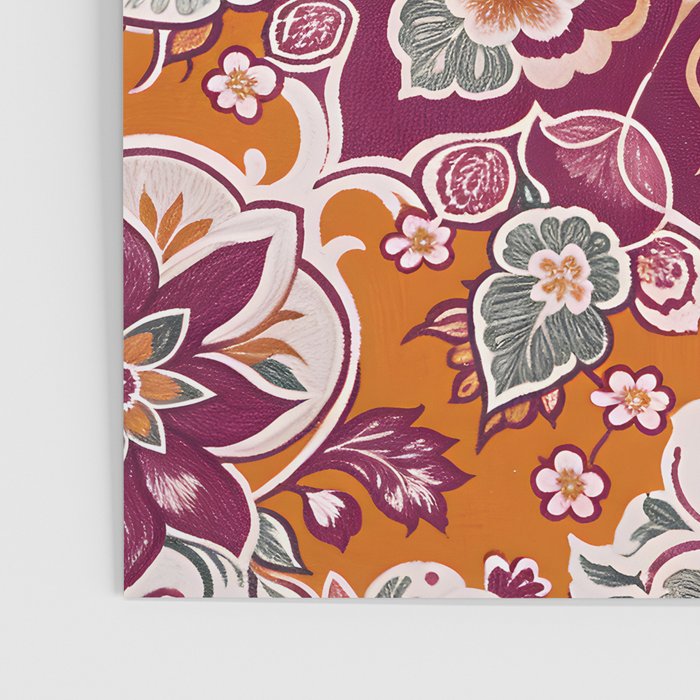 Ruby and Spice Floral Mandala Poster Gallery Image 3