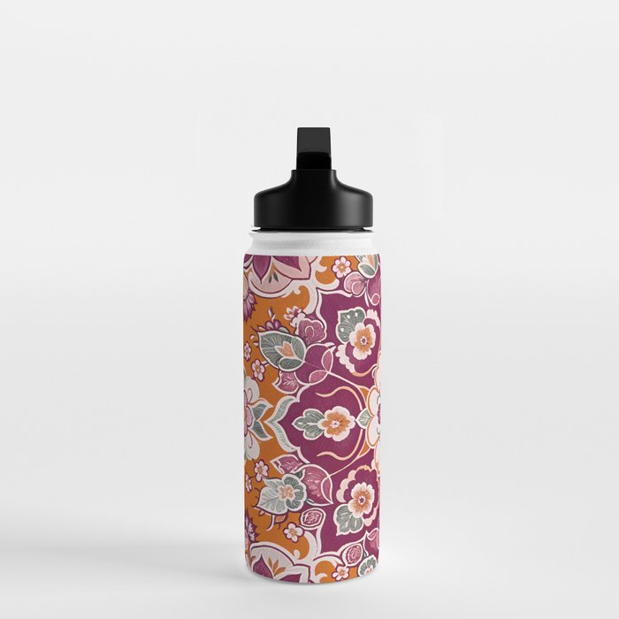 Ruby and Spice Floral Mandala Water Bottle Gallery Image 3