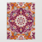 Ruby and Spice Floral Mandala Poster Gallery Image 4