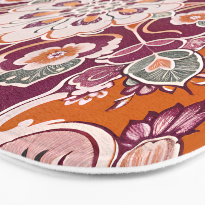 Ruby and Spice Floral Mandala Bath Mat Gallery Image 3