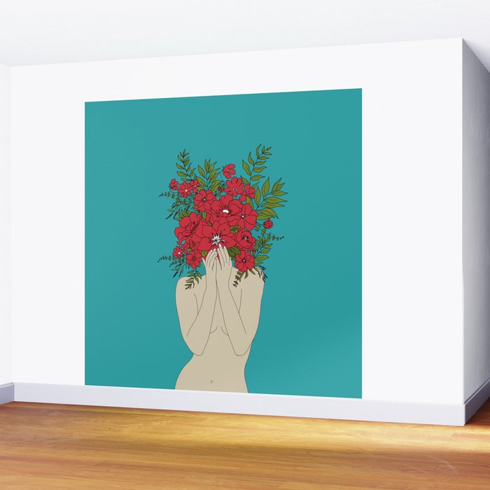 Blooming Red Wall Mural Gallery Image 2