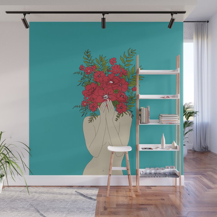Blooming Red Wall Mural Gallery Image 1