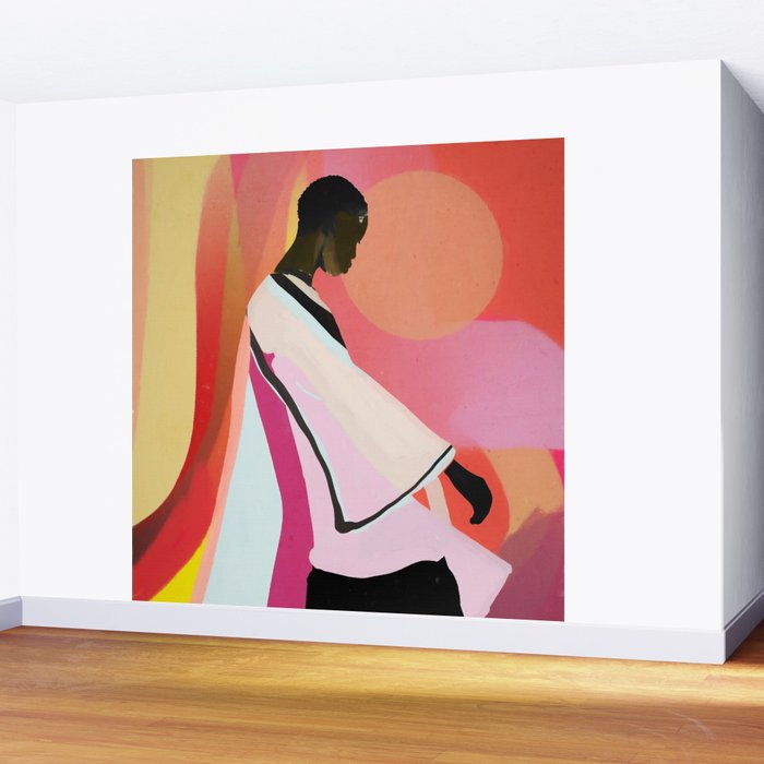Abstract Art Sunset Girl 3 Wall Mural Gallery Image 2