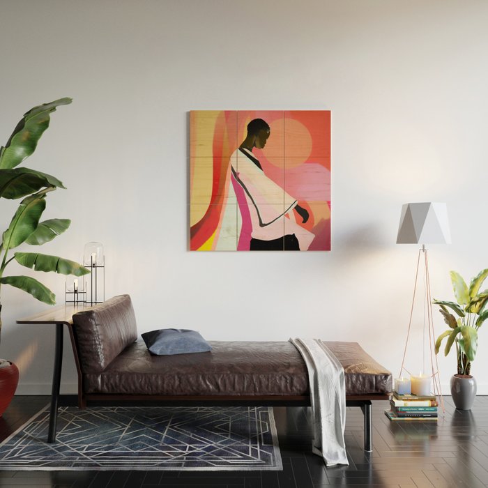 Abstract Art Sunset Girl 3 Wood Wall Art Gallery Image 2