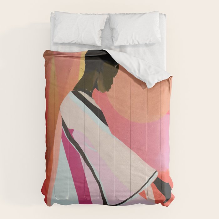 Abstract Art Sunset Girl 3 Comforter Gallery Image 1