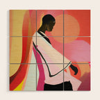 Abstract Art Sunset Girl 3 Wood Wall Art Gallery Image 1