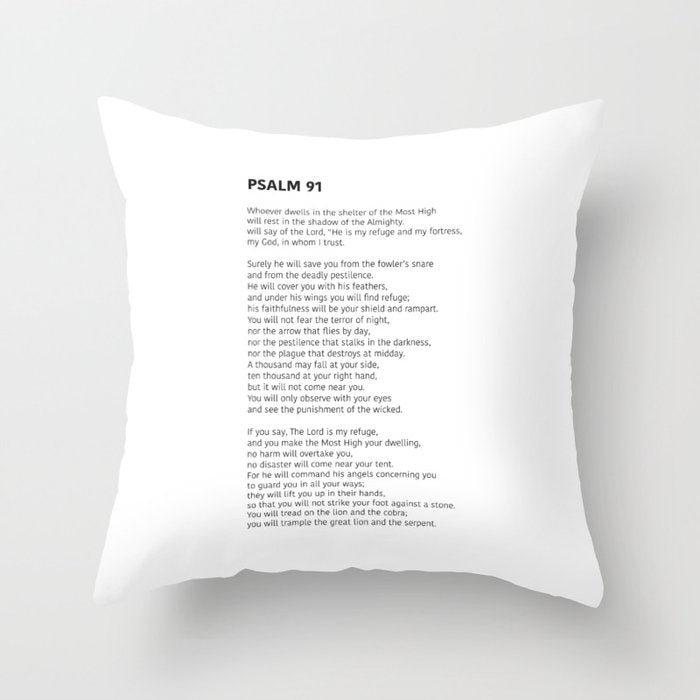 Psalm 91 Throw Pillow Gallery Image 1
