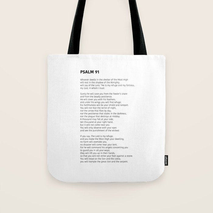 Psalm 91 Tote Bag Gallery Image 1