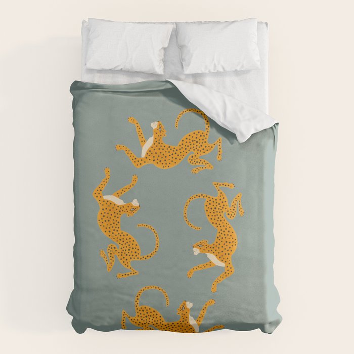 Leopard Race - blue Duvet Cover Gallery Image 6