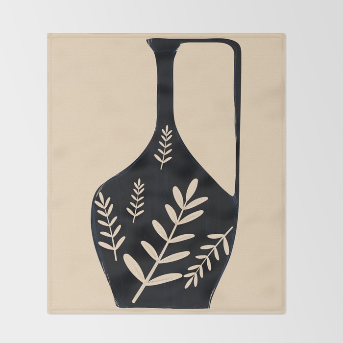 Minimal Abstract Art Vase 19 Throw Blanket Gallery Image 2