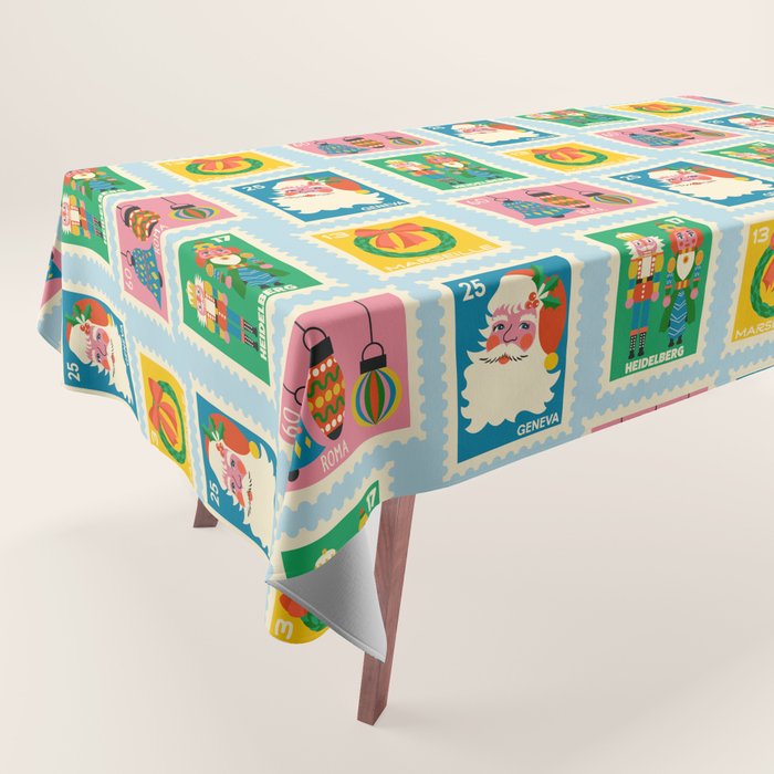 Christmas Stamps Tablecloth Gallery Image 1