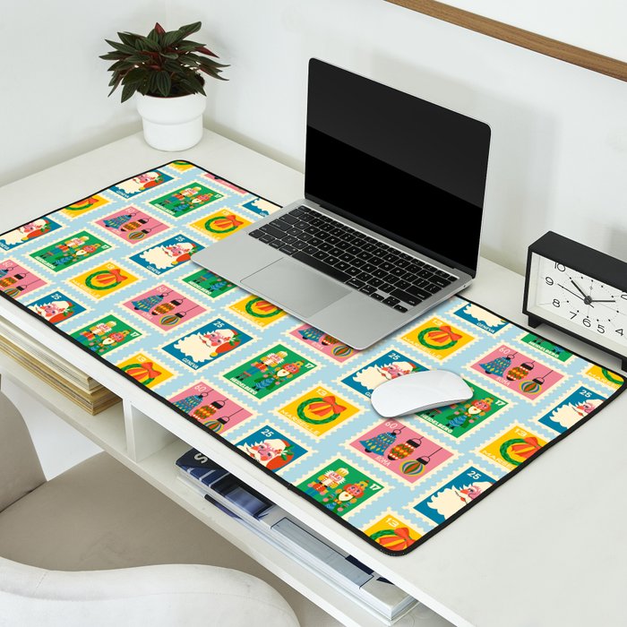 Christmas Stamps Desk Mat Gallery Image 2