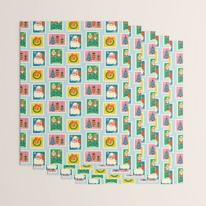 Christmas Stamps Wrapping Paper Gallery Image 3