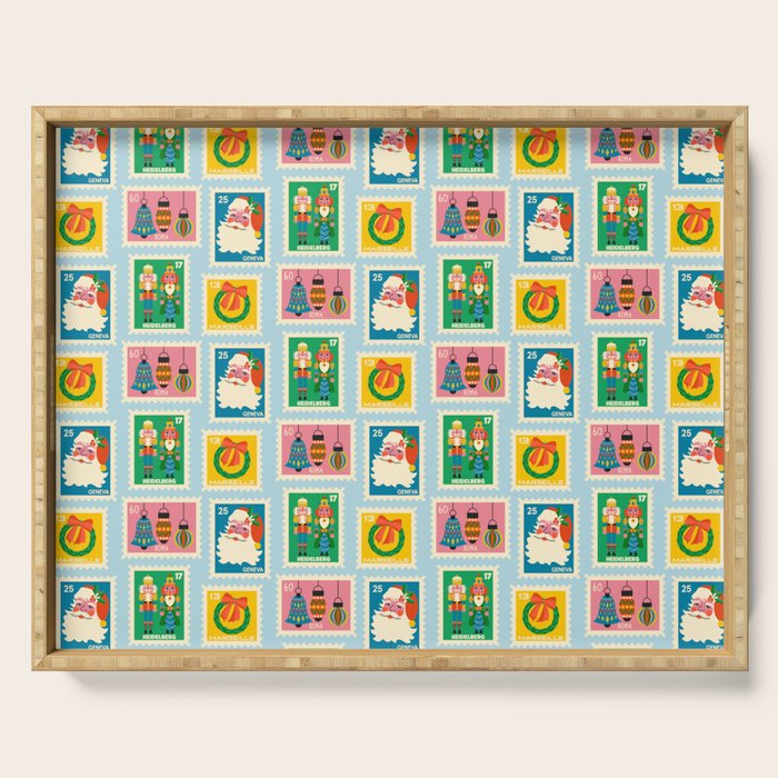 Christmas Stamps Serving Tray Gallery Image 1
