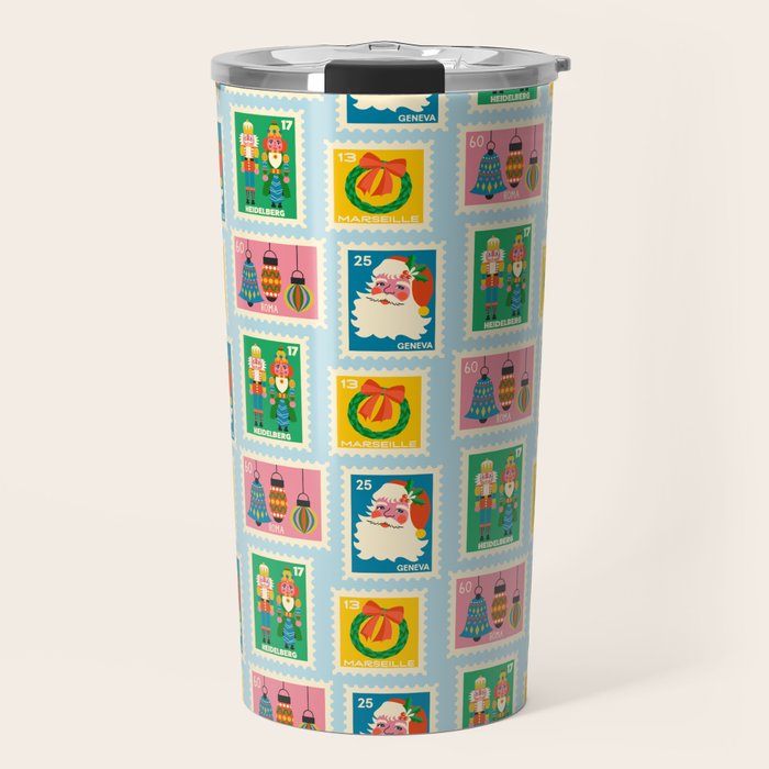 Christmas Stamps Travel Mug Gallery Image 1