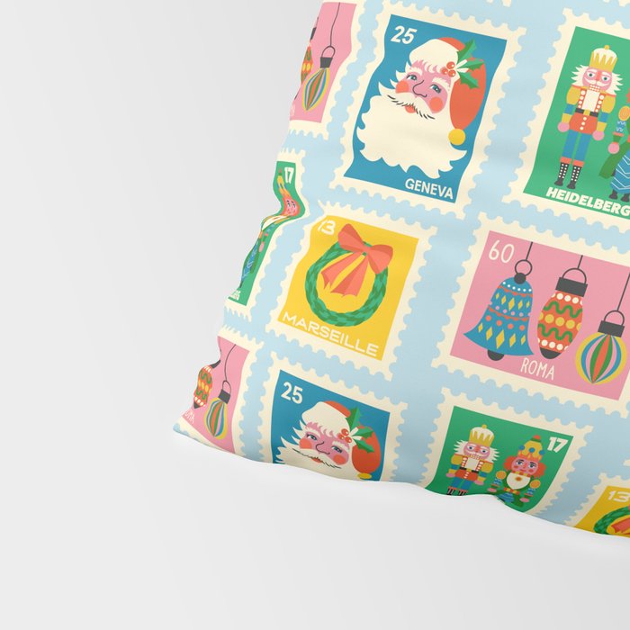Christmas Stamps Pillow Sham Gallery Image 4