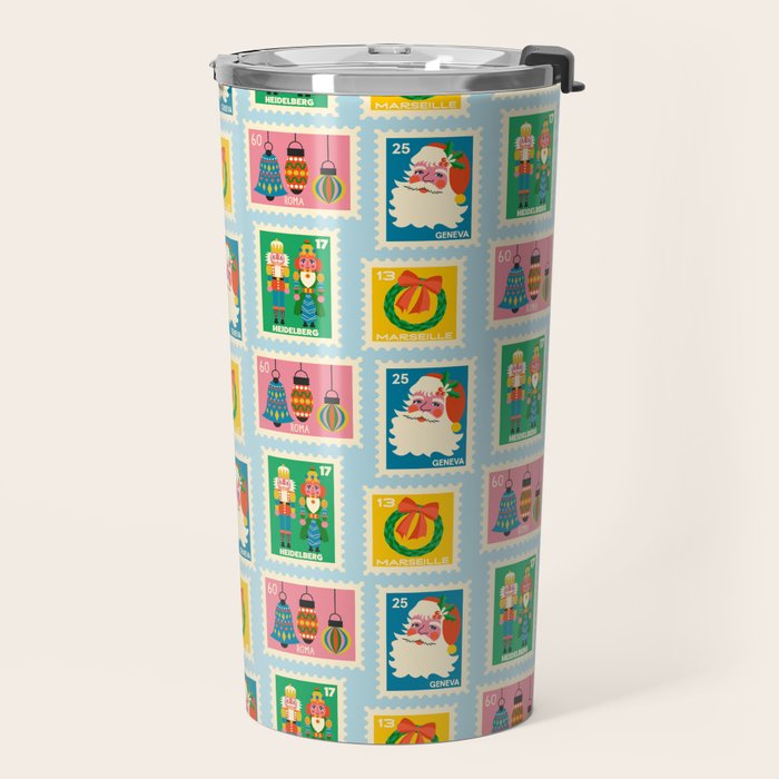 Christmas Stamps Travel Mug Gallery Image 2