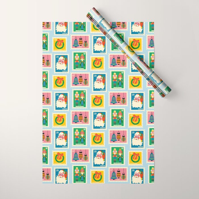 Christmas Stamps Wrapping Paper Gallery Image 1