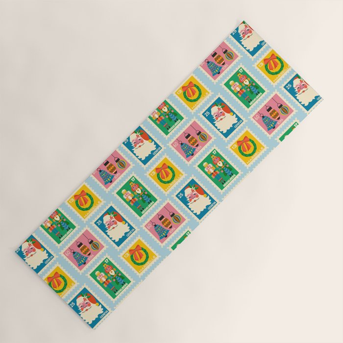 Christmas Stamps Yoga Mat Gallery Image 1
