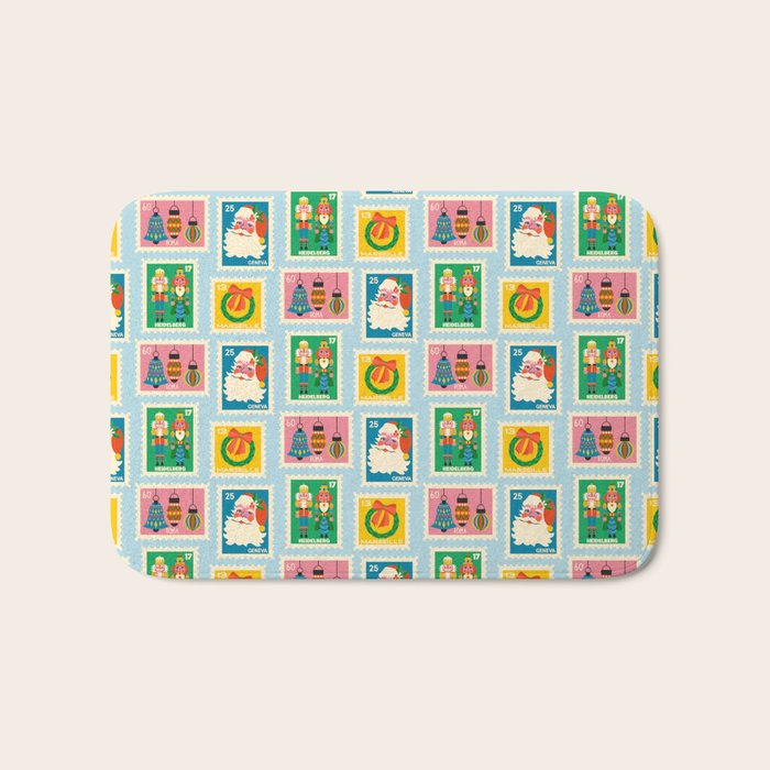 Christmas Stamps Bath Mat Gallery Image 1