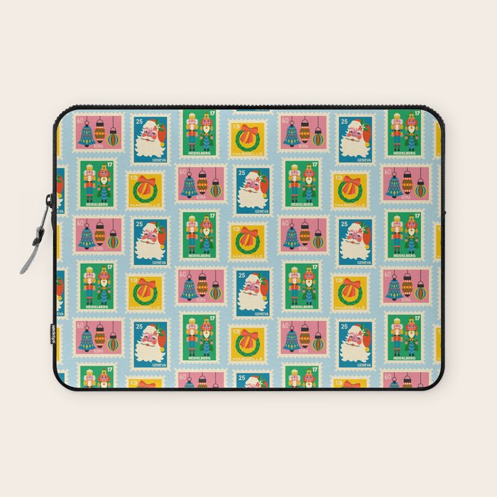 Christmas Stamps Laptop Sleeve Gallery Image 1