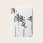 Hawaii Palm Trees - Black and White Photography Bath Mat Gallery Image 1