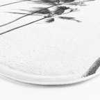 Hawaii Palm Trees - Black and White Photography Bath Mat Gallery Image 3