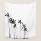 Hawaii Palm Trees - Black and White Photography Wall Tapestry Gallery Image 4