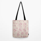 Elegant blush pink white rustic floral vintage stripes Tote Bag Gallery Image 2