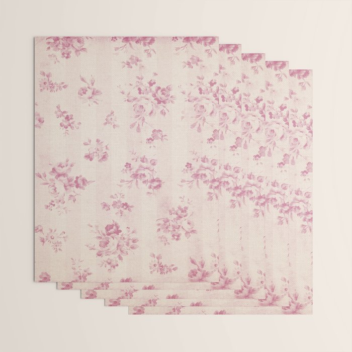 Elegant blush pink white rustic floral vintage stripes Wrapping Paper Gallery Image 3