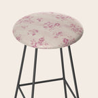 Elegant blush pink white rustic floral vintage stripes Stool Gallery Image 2