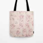 Elegant blush pink white rustic floral vintage stripes Tote Bag Gallery Image 1