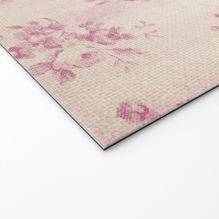 Elegant blush pink white rustic floral vintage stripes Welcome Mat Gallery Image 2