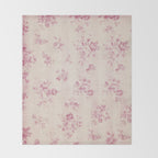 Elegant blush pink white rustic floral vintage stripes Throw Blanket Gallery Image 2
