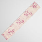 Elegant blush pink white rustic floral vintage stripes Table Runner Gallery Image 3