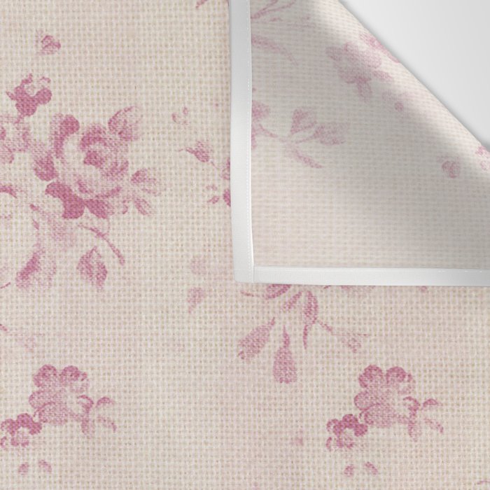 Elegant blush pink white rustic floral vintage stripes Wall Tapestry Gallery Image 3