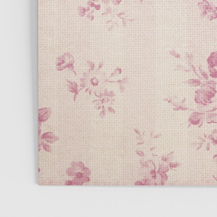 Elegant blush pink white rustic floral vintage stripes Poster Gallery Image 3