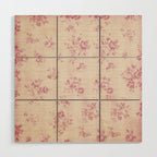 Elegant blush pink white rustic floral vintage stripes Wood Wall Art Gallery Image 1
